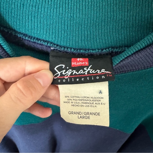 Vintage 90s Hanes Two Tone Sweatshirt Size Large - Picture 2 of 4